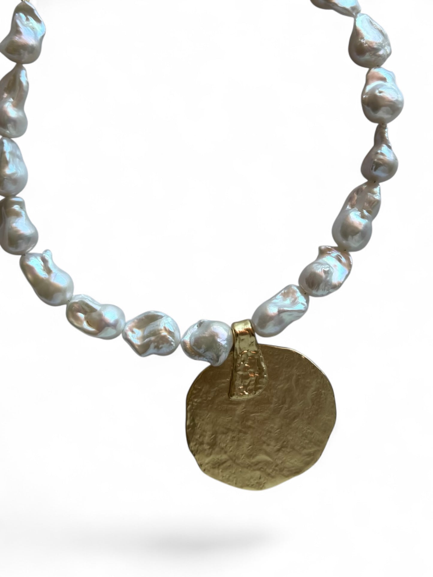 Pearl Statement Coin Necklace